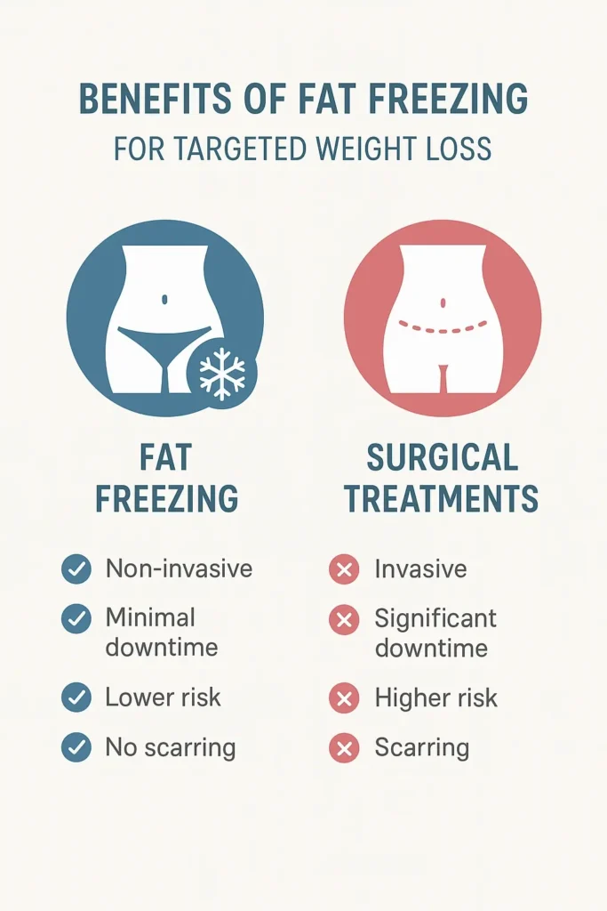 graphic showing the benefits of fat freezing Newmarket