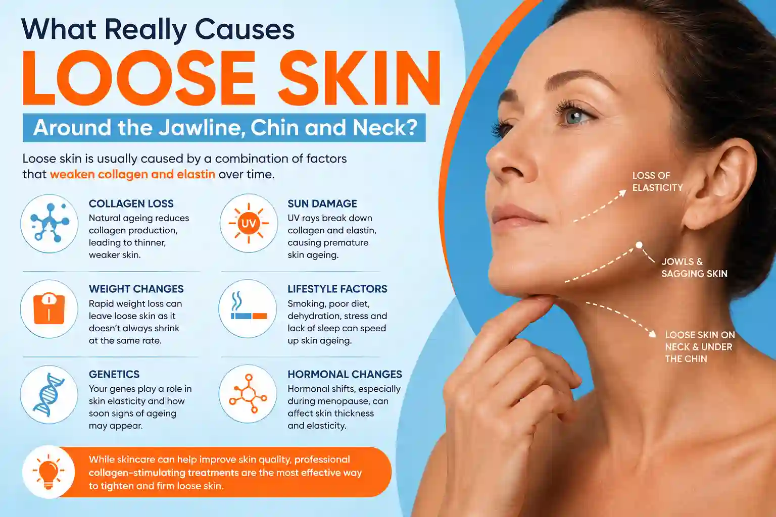 What Really Causes Loose Skin Around the Jawline, Chin and Neck Newmarket?